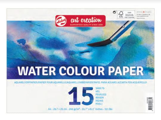 Talens Aquarellblock – A3 – 240 g/m² – Spiralbindung – 15 Blatt