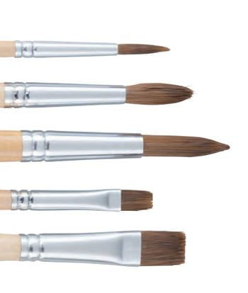 Talens Pinsel-Set – Flachpinsel, Rundpinsel, Ponyhaar/Polyester, Grössen 6/8/10/14, 5er-Set