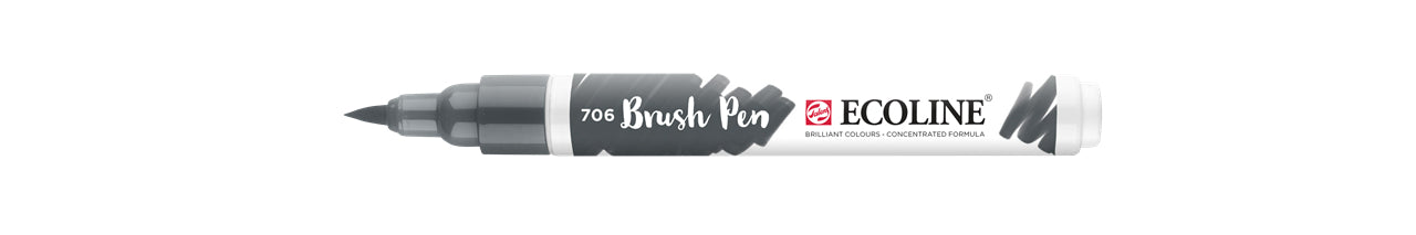Talens Brush Pen 706 – Pinselspitze – Dunkelgrau – Wasservermalbar