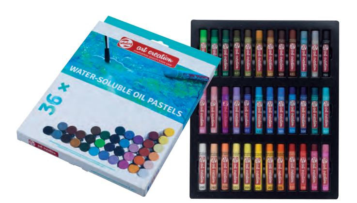 Talens Ölpastelle – farbig sortiert, Papier, 24er-Pack, wasservermalbar, geruchsarm