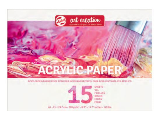Talens Skizzenblock – A3 – 290 g/m² – geleimt – 15 Blatt – für Acryl