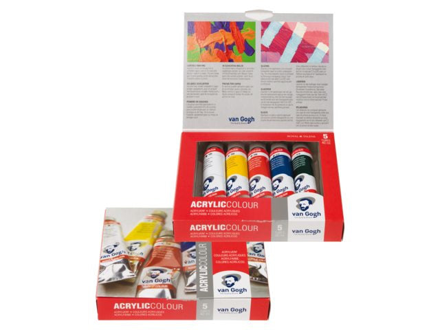 Van Gogh Acrylfarbe – Mehrfarbig, lichtecht – 5 Farben – 5×40 ml (200 ml)