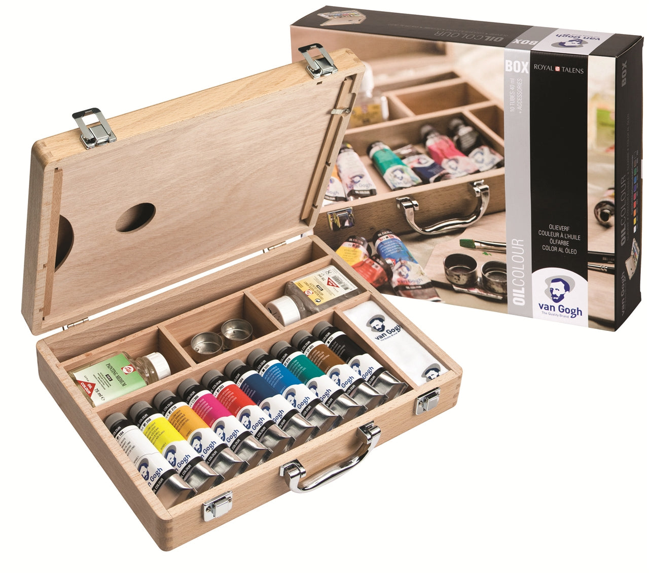 Van Gogh Ölset Malkasten – 12 Farben, 12 × 40 ml, mit Pinsel