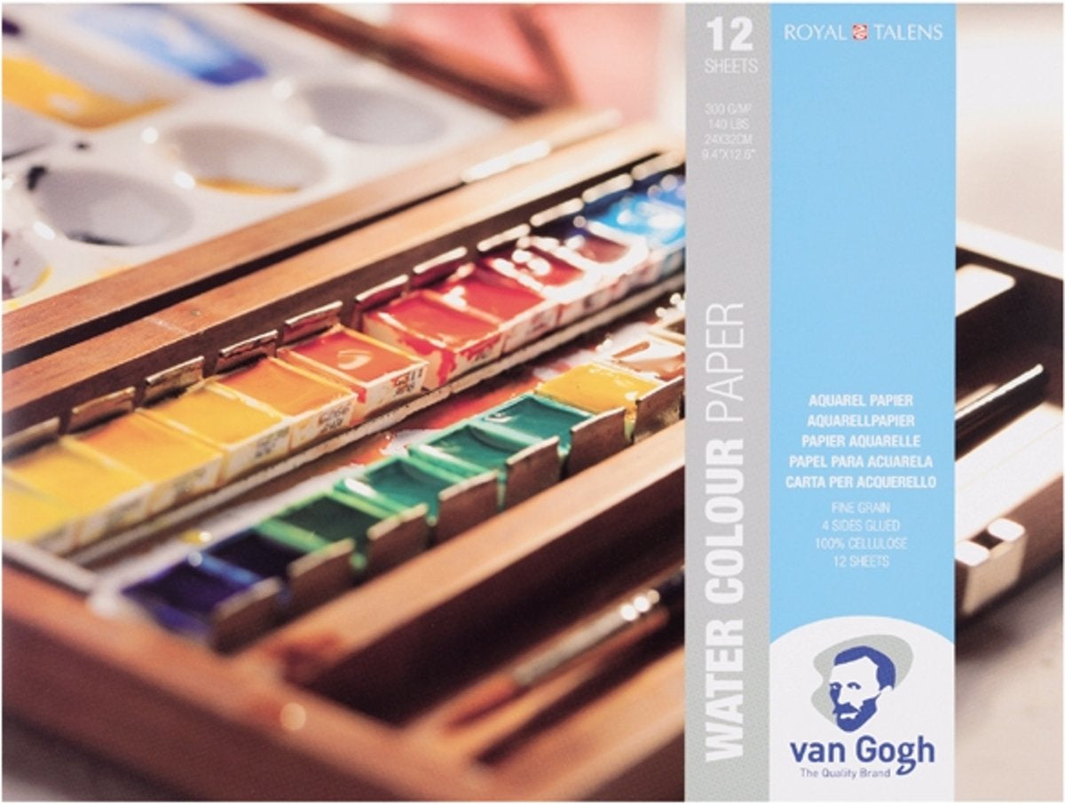 Van Gogh Aquarellblock, für Aquarell, Papier, 24 × 32 cm, Weiss