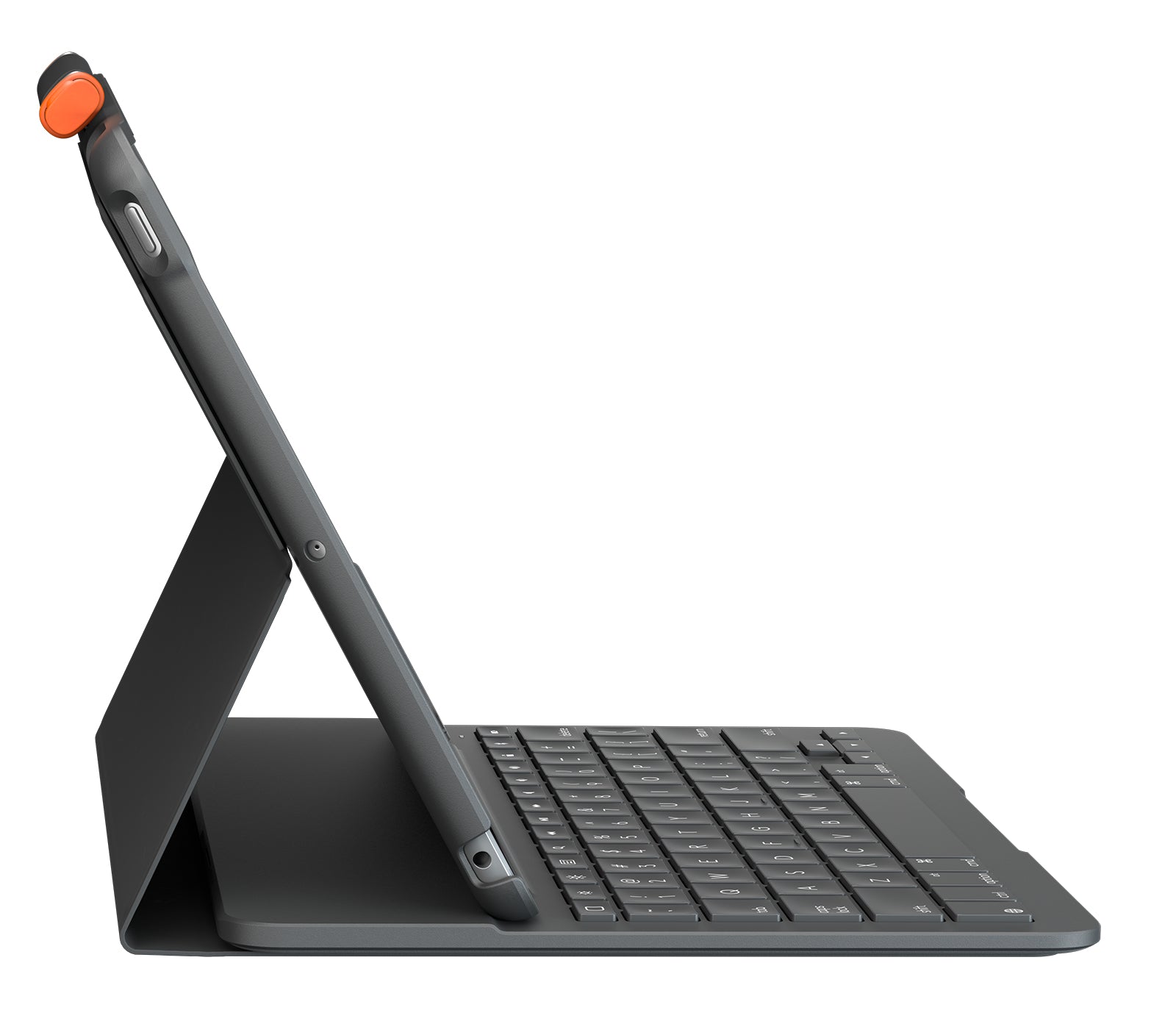 Logitech Slim Folio – Tastatur, kabellos (Bluetooth), CH-Layout (DE-CH), aufladbar, Graphit – für iPad (7. Gen)