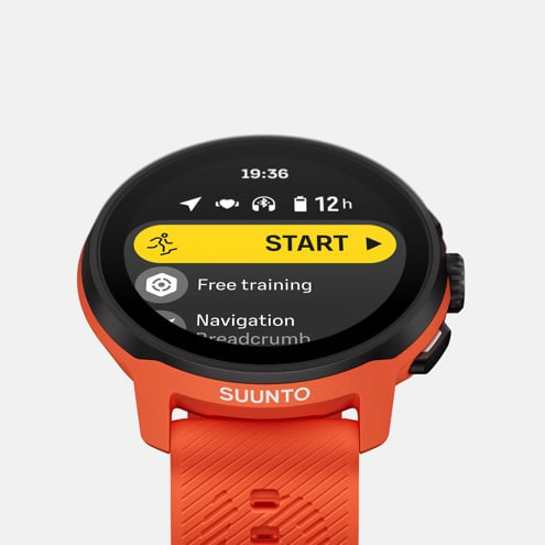 Suunto Run 46 mm GPS – Edelstahl Schwarz, Sportarmband, Orange, 50 m, für Android, iPhone