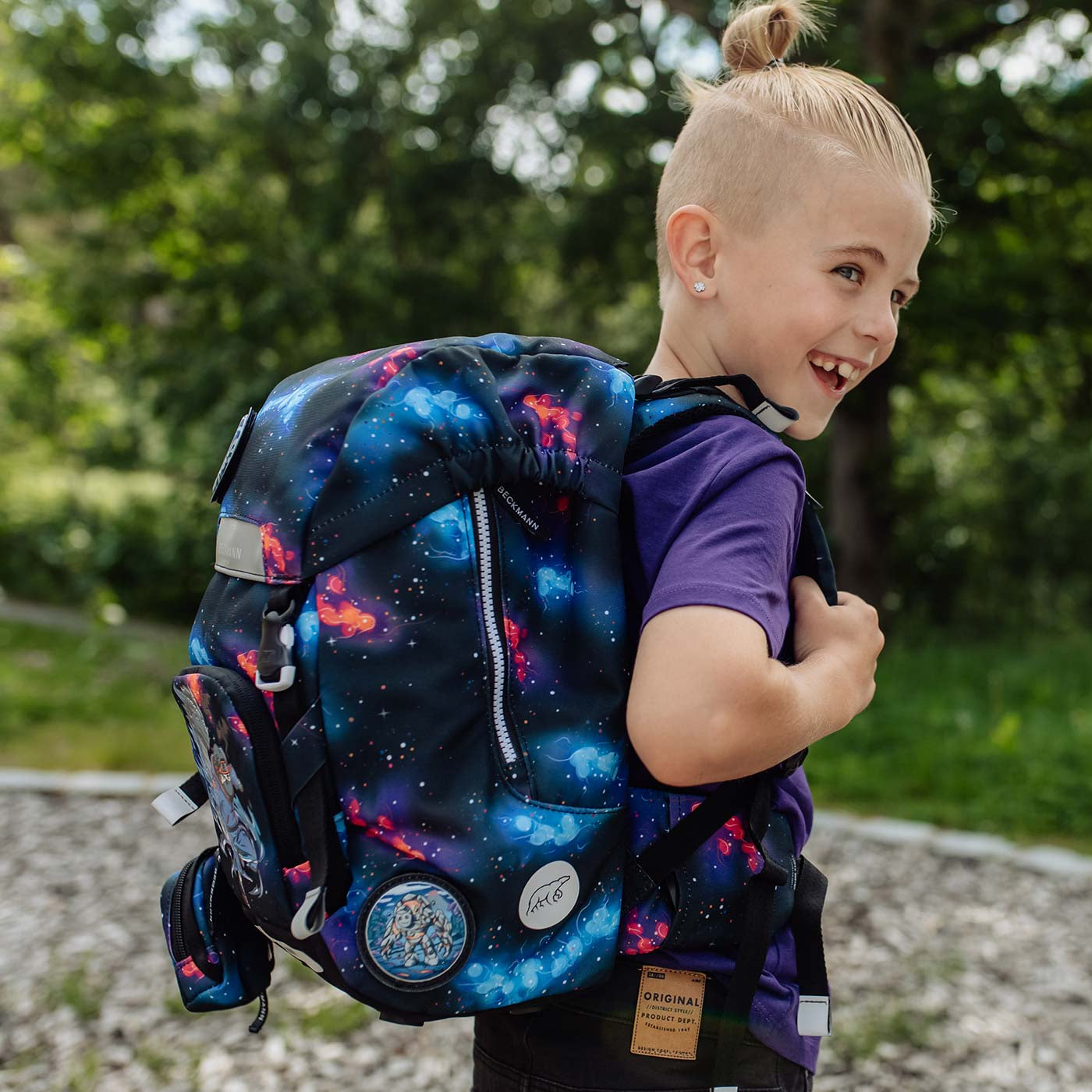 Beckmann Schulrucksack Classic 1st – 6-teilig – Ninja Elements – 24,0×37,0×25,0 cm – recyclingfähig