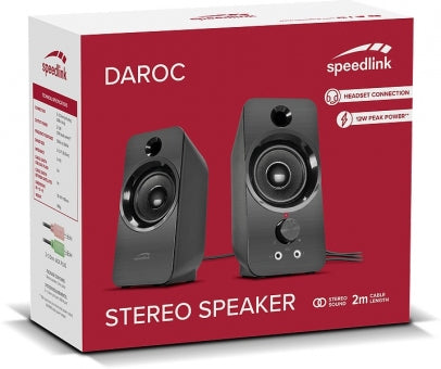 SPEEDLINK DAROC SL810005B – PC-Lautsprecher – 2.0, 6 W, 3,5 mm, Schwarz