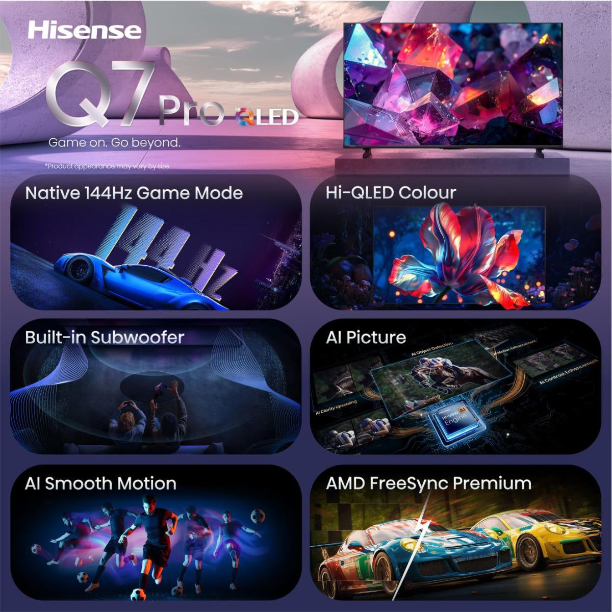 Hisense 100Q7S PRO – 100" QLED Fernseher – 4K UHD – VIDAA – 144 Hz – 400 cd/m² – Dolby Vision