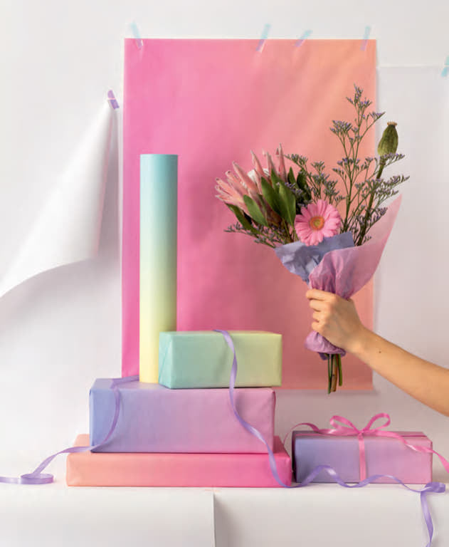 Folia Seidenpapier Shades of Rainbow – 50 × 70 cm, 6 Bogen – 20 g/m²