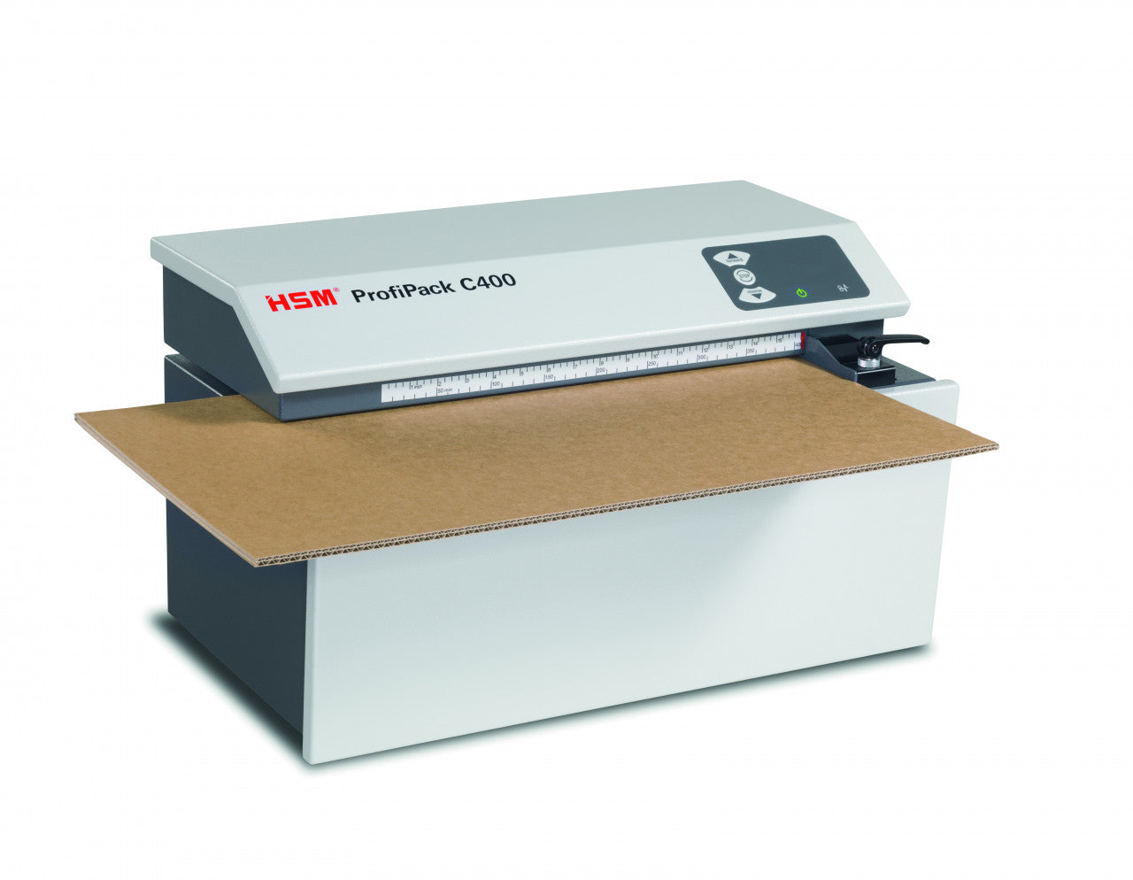 HSM Verpackungspolstermaschine ProfiPack C400 – Einlass 415 × 10 mm, 1 Lage, 135 mm/s, 0,7 kW, Tischgerät