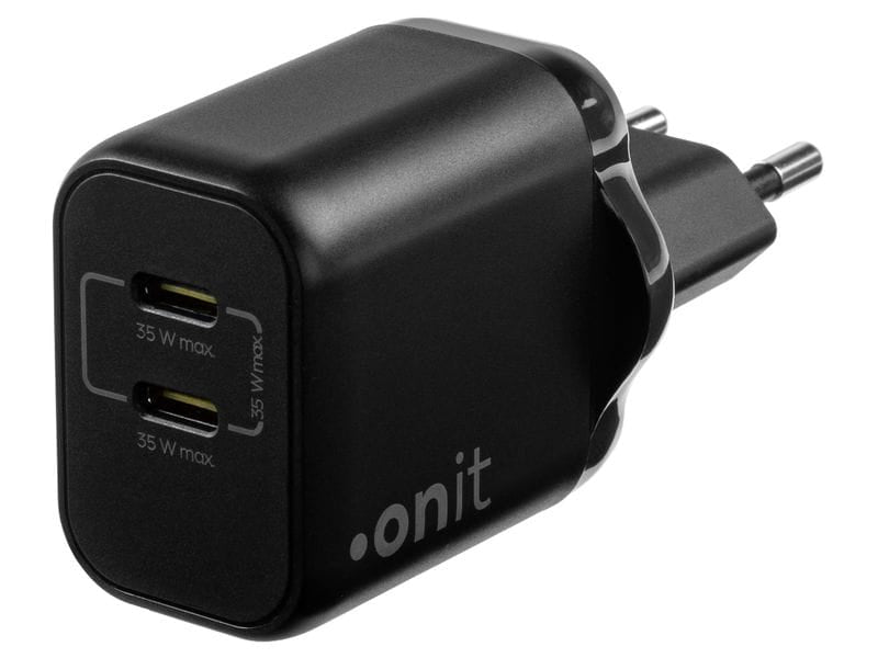 ONIT GaN USB-Ladegerät 35 W – USB-C×2 – PD 3.0, PPS, QC 3.0 – EU-Stecker (Typ C)