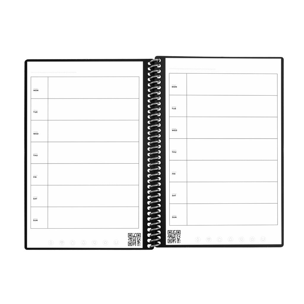 Rocketbook Spiralbuch, Spiralbindung, Hardcover, 42 Seiten, 90 g/m² – Schwarz, für Rocketbook App