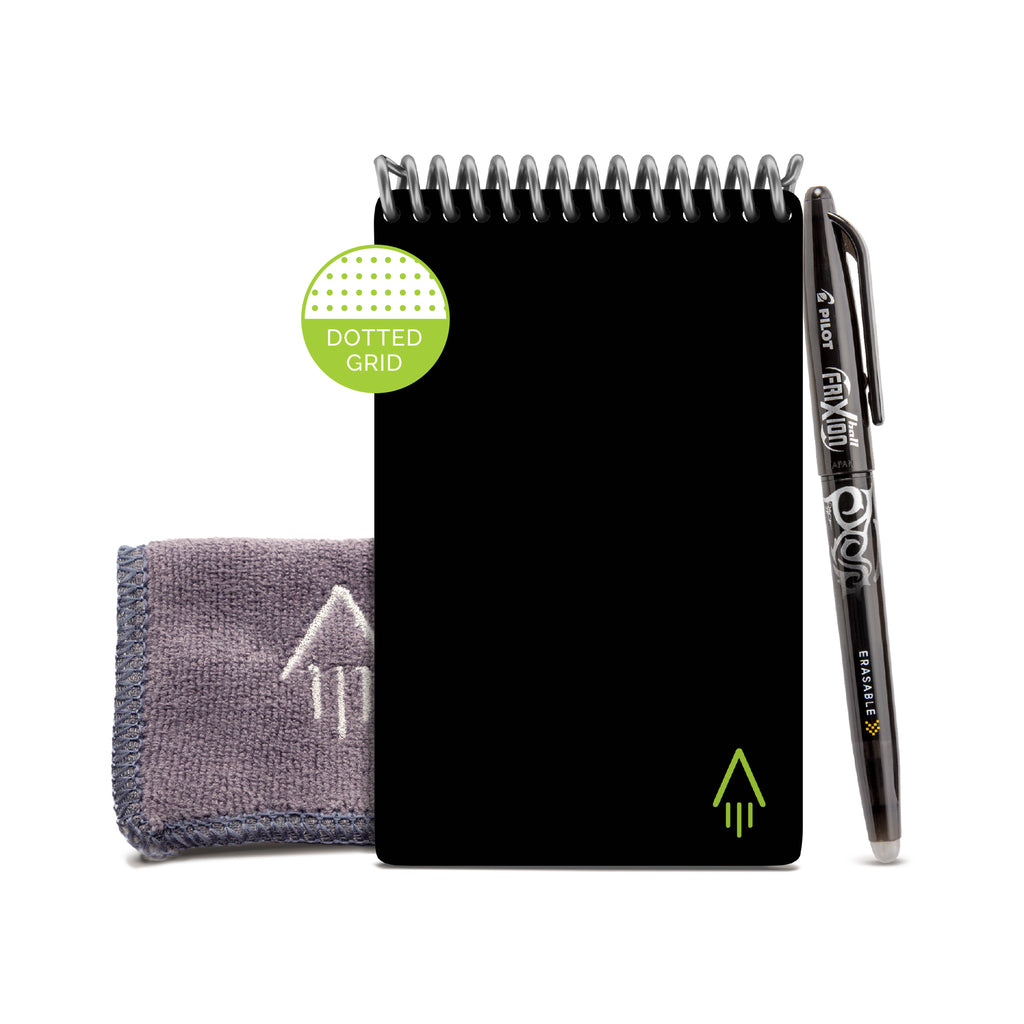 Rocketbook Spiralblock A6, punktkariert, Spiralbindung, 24 Blatt – schwarz, für ROCKETBOOK App