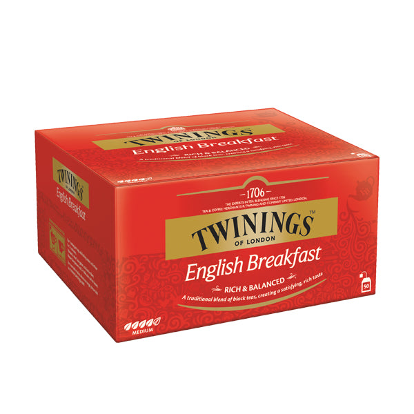 Twinings – English Breakfast – Teebeutel, Schwarztee – 50 Beutel