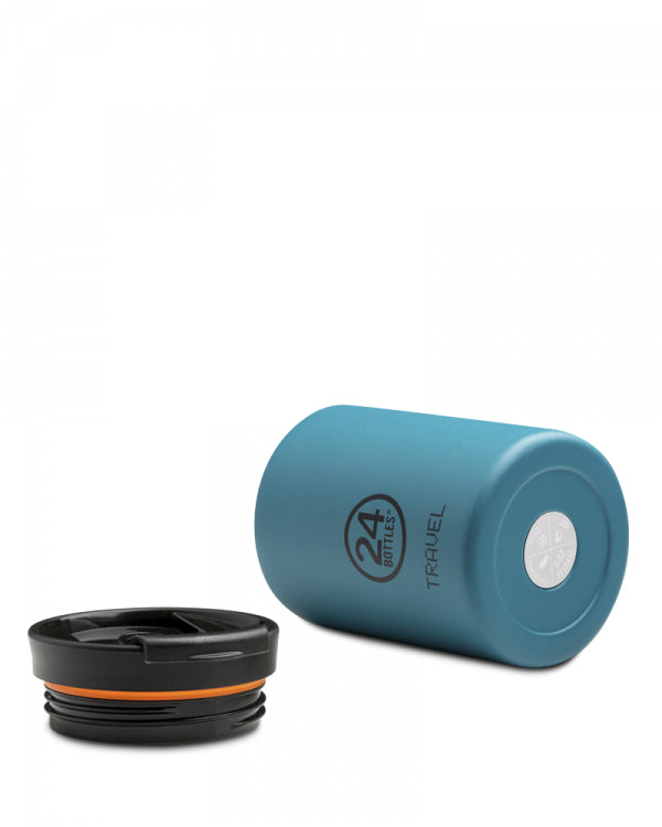 24Bottles Thermobecher Travel Tumbler – 3,5 dl – Edelstahl, isoliert, Sip&Go-Deckel – Atlantic Bay