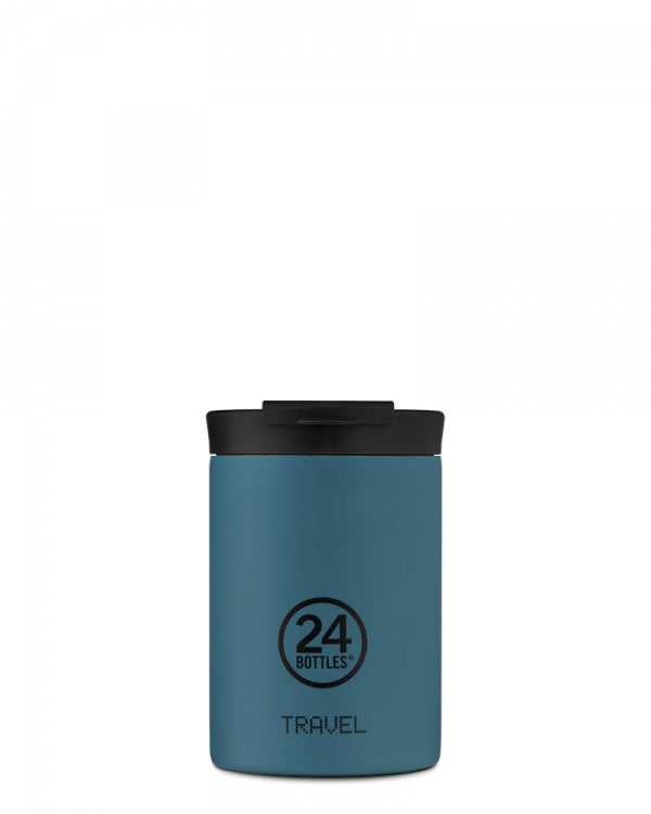 24Bottles Thermobecher Travel Tumbler – 3,5 dl – Edelstahl, isoliert, Sip&Go-Deckel – Atlantic Bay