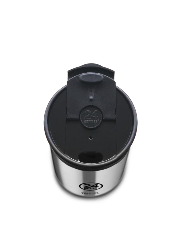 24Bottles Thermobecher Travel Tumbler – 6 dl – Edelstahl, isoliert, Sip&Go-Deckel – Steel