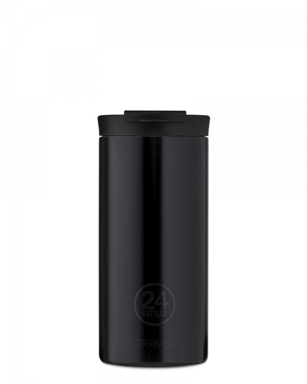 24Bottles Thermobecher Travel Tumbler – 6 dl – Edelstahl, isoliert, Sip&Go-Deckel – Tuxedo Black