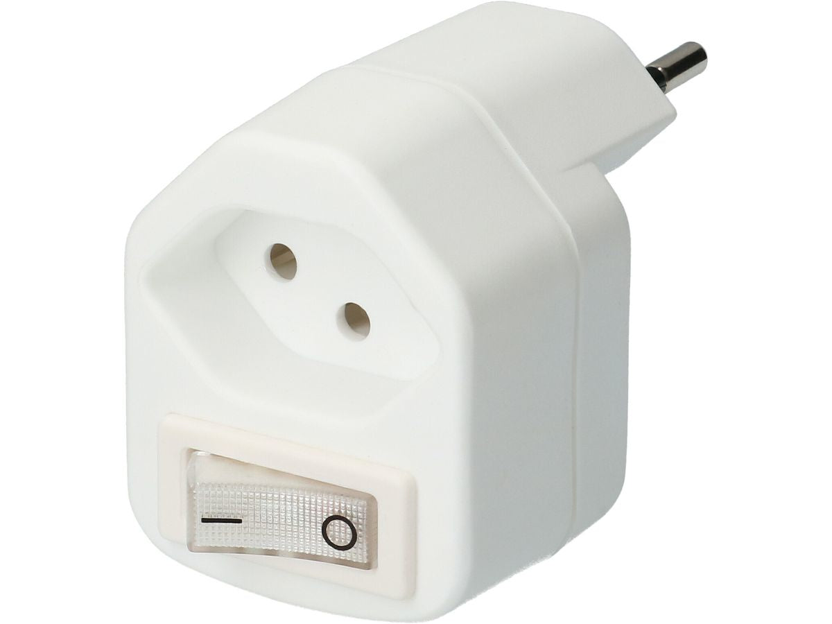 Max Hauri AG Max Hauri Adapterkabel, T12–T13, mit Schalter, Funktionsleuchte – weiss