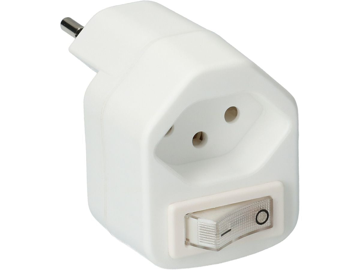 Max Hauri AG Max Hauri Adapterkabel, T12–T13, mit Schalter, Funktionsleuchte – weiss