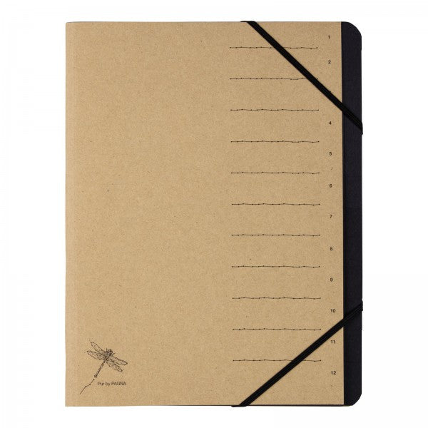 Pagna Sammelmappe für A4, Karton, Natur, mit Gummizug