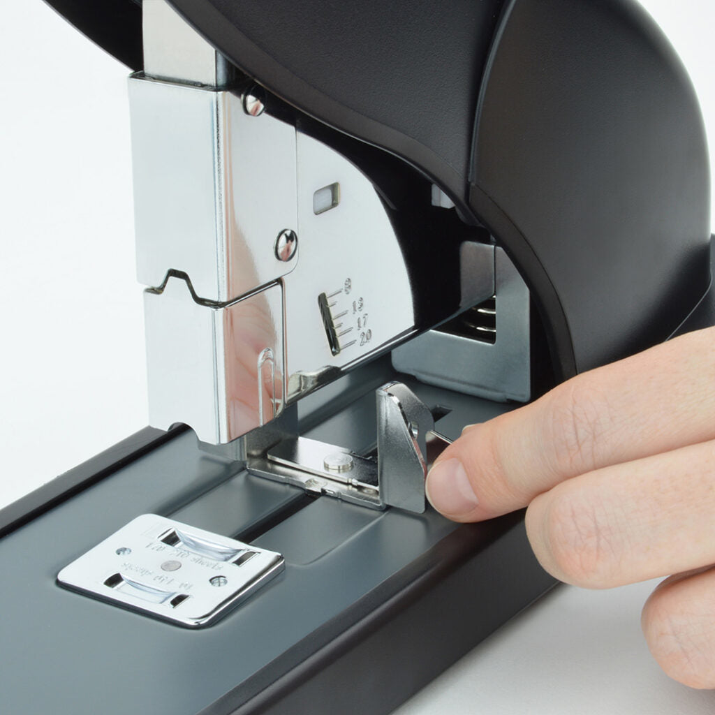 Rapesco ECO HD-210 – Blockhefter, 210 Blatt, Frontlademechanik, Einlegetiefe 67 mm, Schwarz
