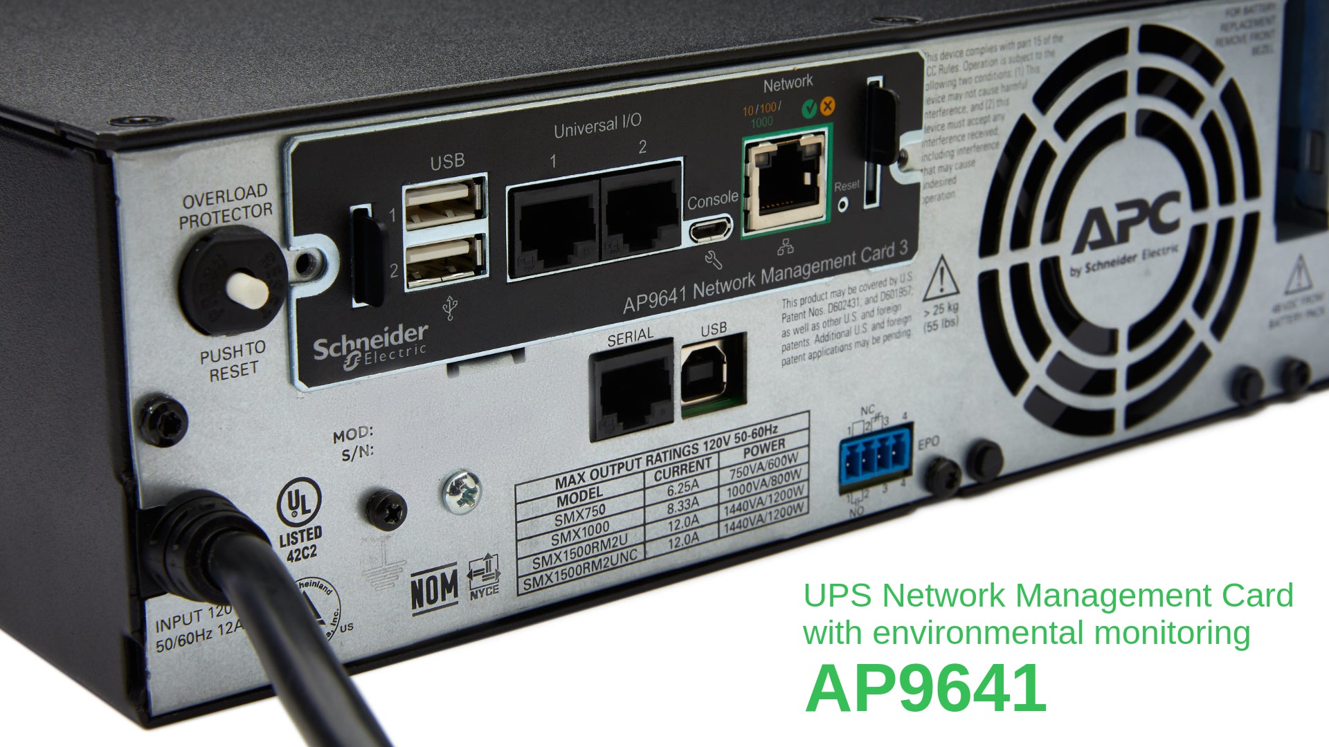 APC AP9641 – Netzwerk-Management-Karte (SmartSlot) – 12,1× 11,4× 38 mm, 90 g