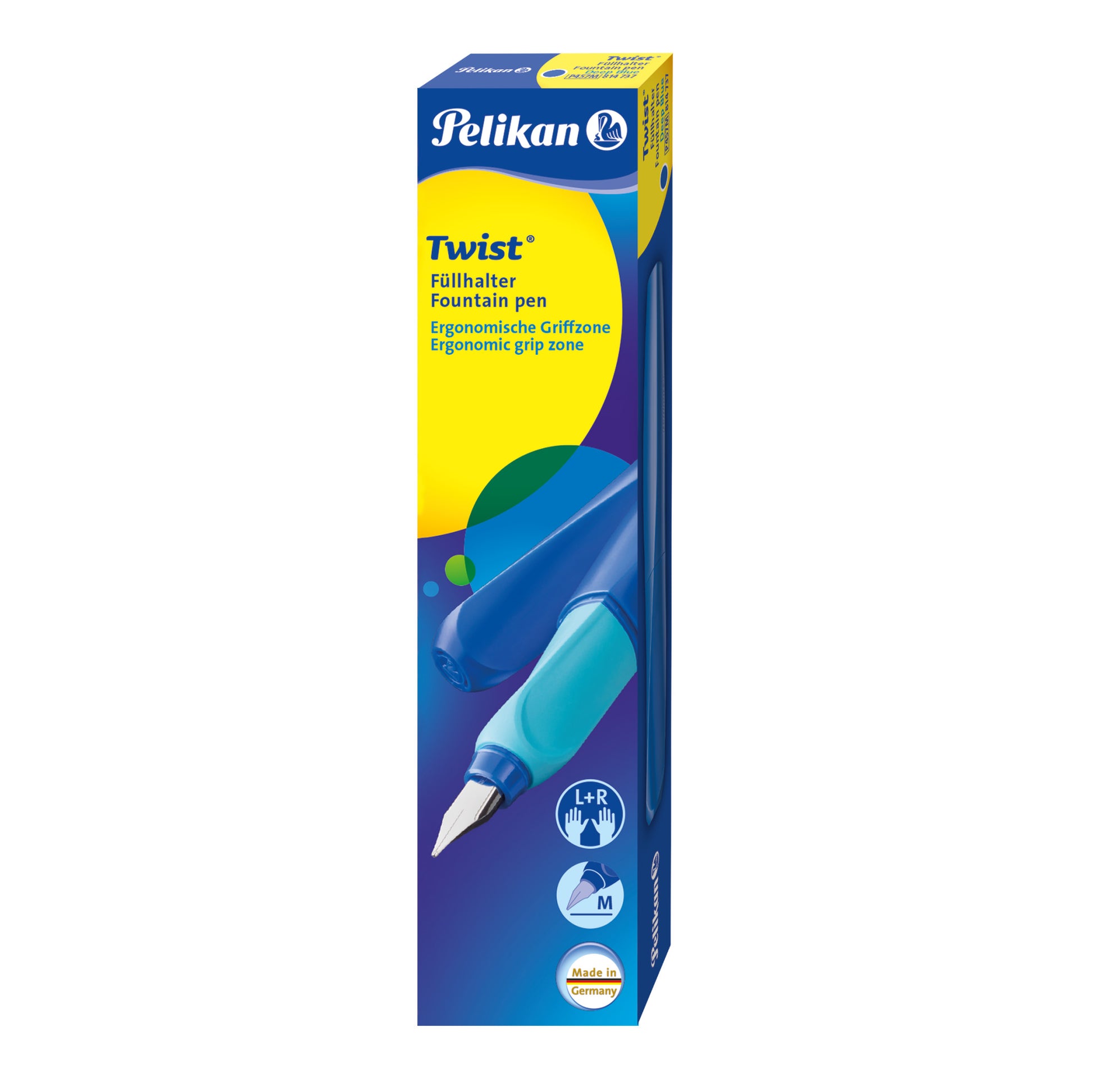 Pelikan Twist Deep Blue – Federspitze M – für Rechts- & Linkshänder – Dunkelblau, Blau – Patronen