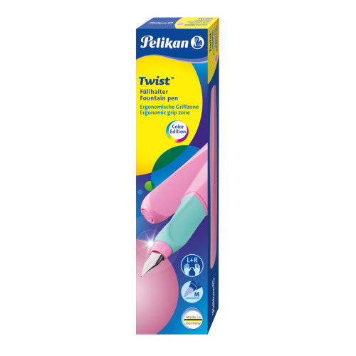 Pelikan Twist Sweet Lilac – Federspitze M – für Rechts- & Linkshänder – Rosa, Blau – Patronen