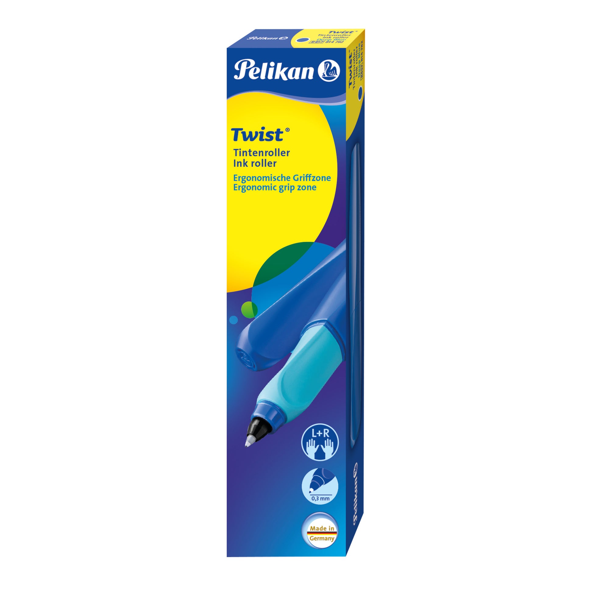 Pelikan Twist – Tintenroller mit Kappe, 0,4 mm, Blau