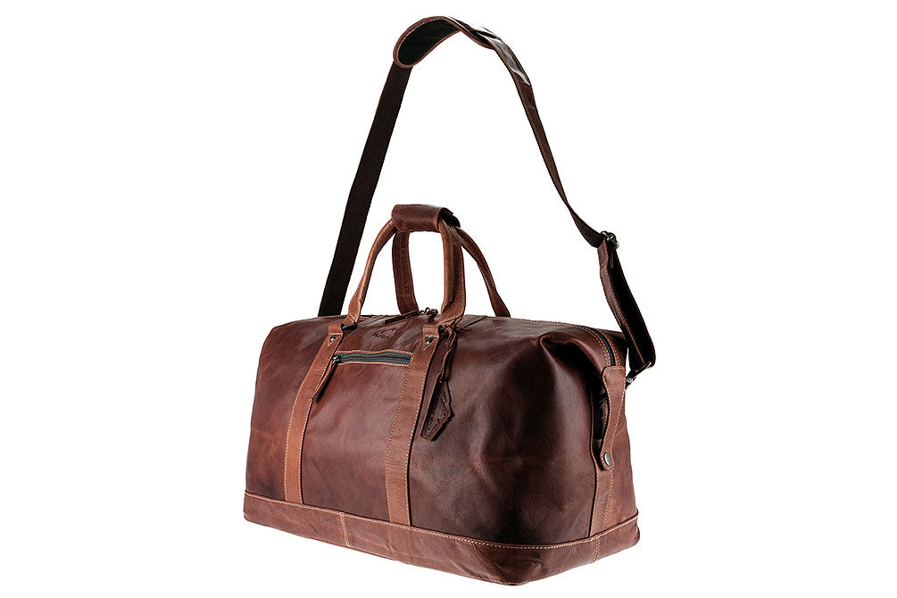 Alpenleder Alabama – Weekender, 60 l, Leder, Braun, 60 × 31 × 32 cm