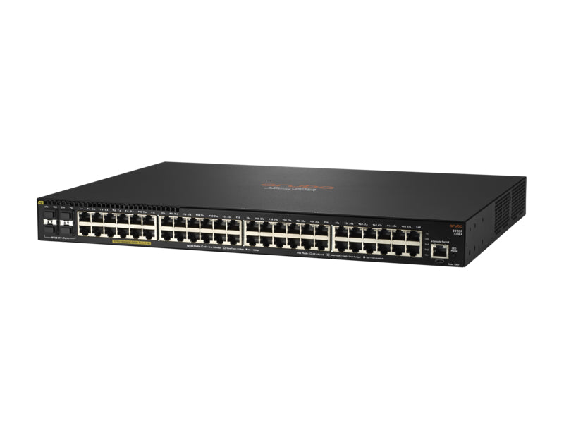 HPE Aruba 2930F – Managed Switch – 48×GbE, 4×10G SFP+, L3, PoE+ 740 W, 1U