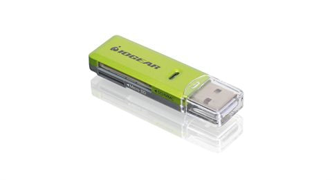 iogear SD/MicroSD/MMC Kartenleser – microSD, SD/SDHC, SDXC, USB 2.0 – für Windows, Mac OS X – Grün