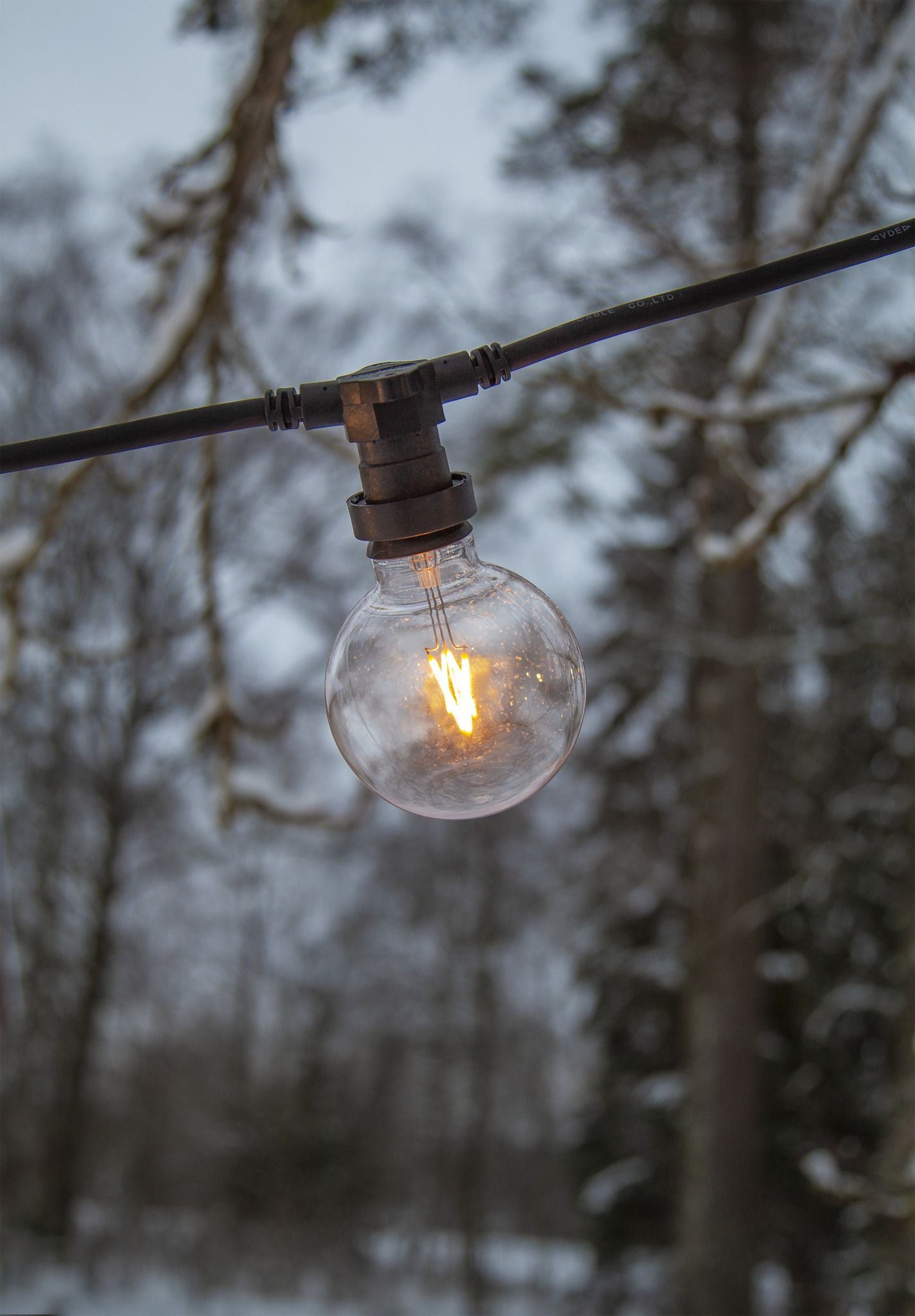 M. Schönenberger Schönenberger Lichterkette SOLO – 20 m – 20 W – IP44 – Netzbetrieb – 20 Lampen – Schwarz