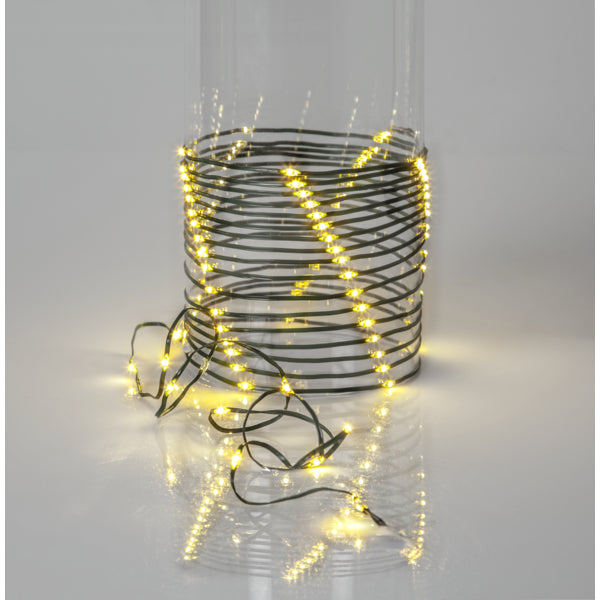 Star Trading Lichterkette Dew Drop Micr – 7,4 m – Warmweiss, 2700 K – IP44 – Solarbetrieb – 100 LEDs