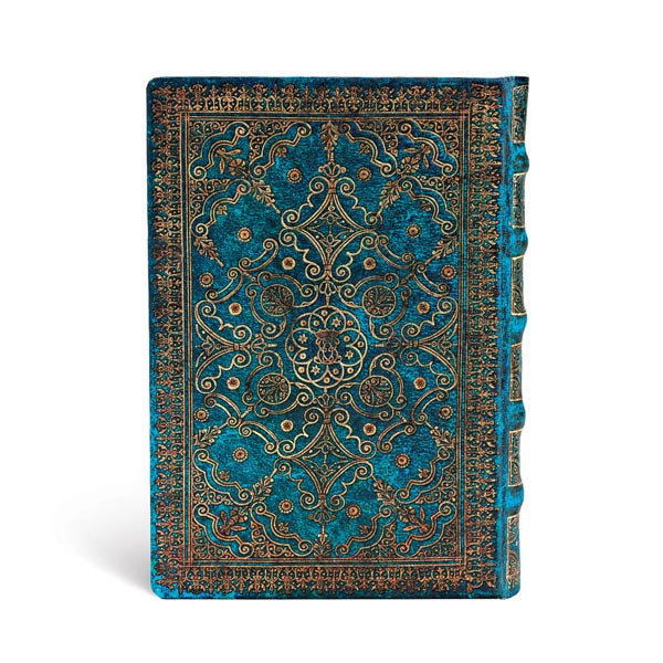 Paperblanks Notizbuch – 130 × 180 mm – 240 Blatt – 120 g/m² – Hardcover, Gummiband, Einstecktasche, blau, FSC
