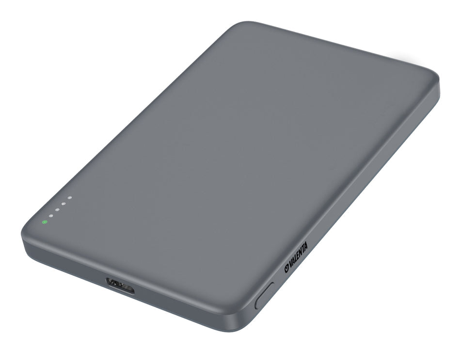 Valenta VP024 MagSafe Powerbank 5'000 mAh – 5 W PD, MagSafe 15 W, 1× USB-C, Grau