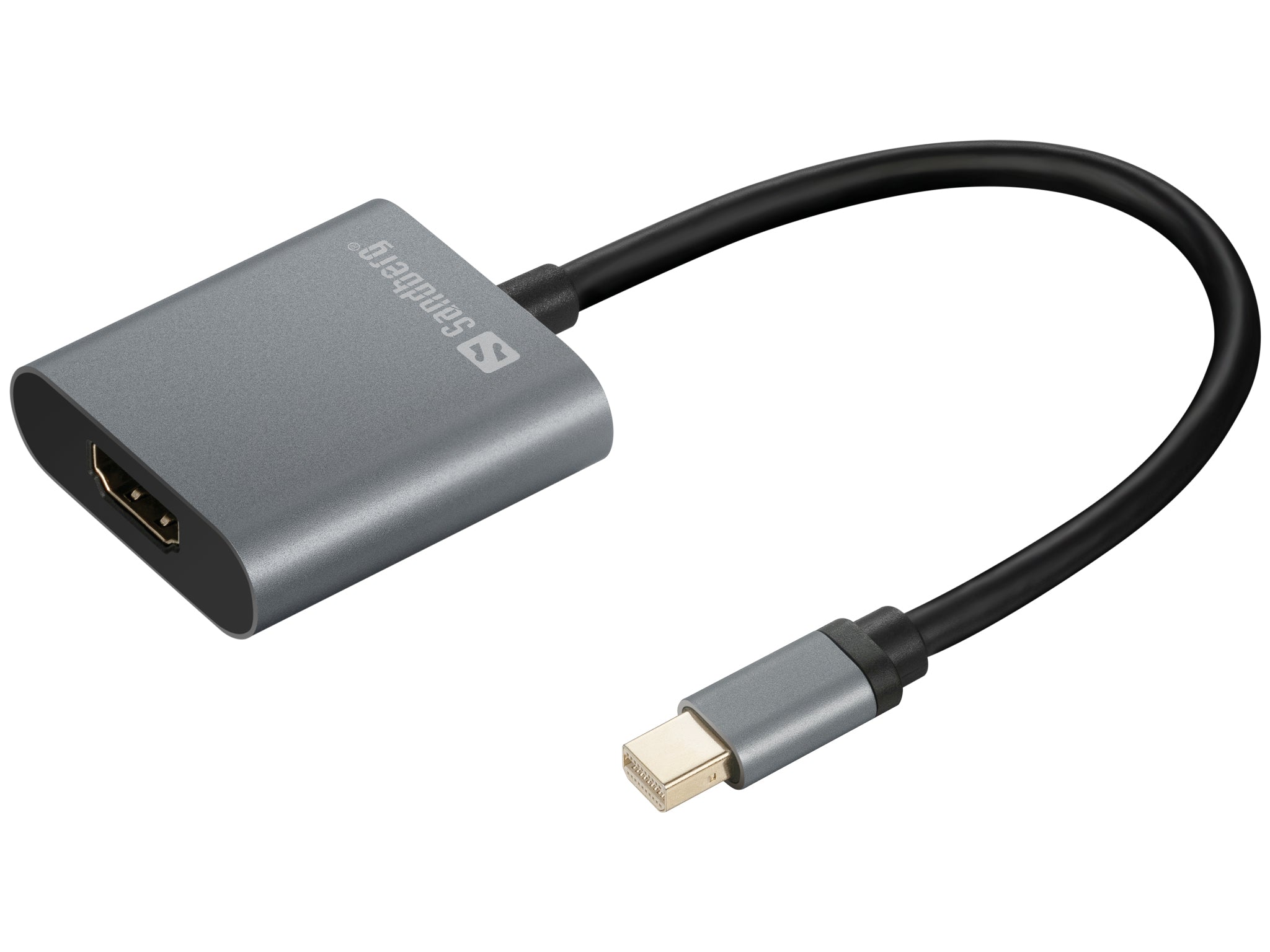 Sandberg Adapter Mini DisplayPort zu HDMI – 4K (3840 × 2160) @ 60 Hz, DisplayPort 1.4, HDMI 2.0, Grau