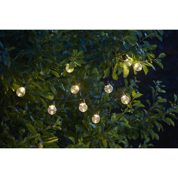 Star Trading Solar-Lichterkette – 10 LEDs – 0,3 W – Warmweiss – Solarbetrieb – Starterset – Schwarz
