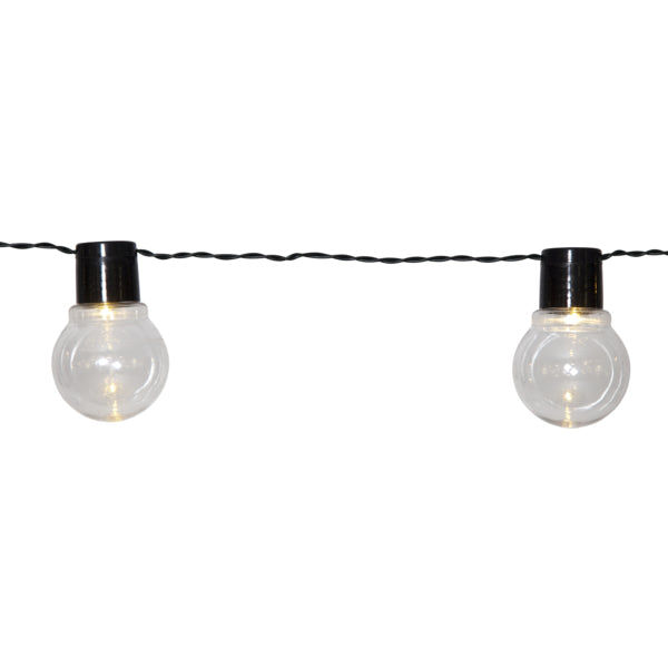 Star Trading Solar-Lichterkette – 10 LEDs – 0,3 W – Warmweiss – Solarbetrieb – Starterset – Schwarz