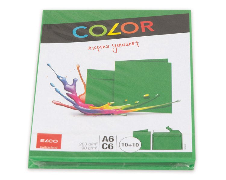 Elco Grusskarte – A6 (105 × 148 mm) – mit Umschlägen, Karton, 10er Pack