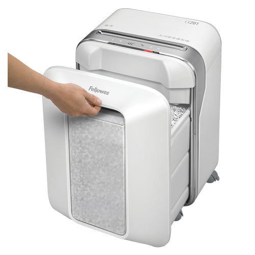 Fellowes Powershred LX201 – Aktenvernichter, DIN P-5, Mikroschnitt 2 × 12 mm, 12 Blatt, 22 l, A4