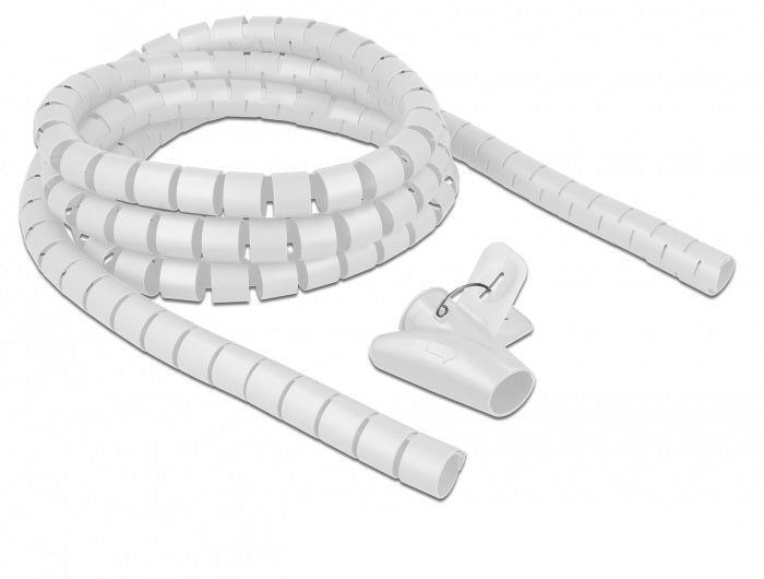 DeLOCK Kabelschlauch, Ø 25 mm × 2,5 m, wiederverwendbar – weiss