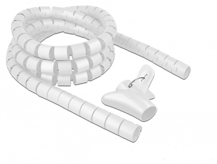 DeLOCK Kabelschlauch, Ø 30 mm, 2,5 m, wiederverwendbar – weiss