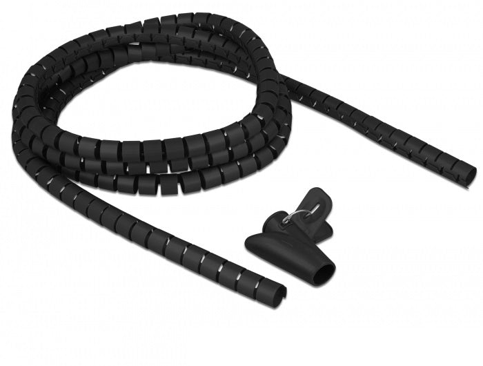 DeLOCK Kabelschlauch, Ø 15 mm × 2,5 m, wiederverwendbar – schwarz