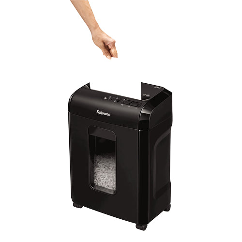 Fellowes Powershred 10M – Aktenvernichter, DIN P-5, Partikelschnitt 2 × 12 mm, 10 Blatt, 19 l