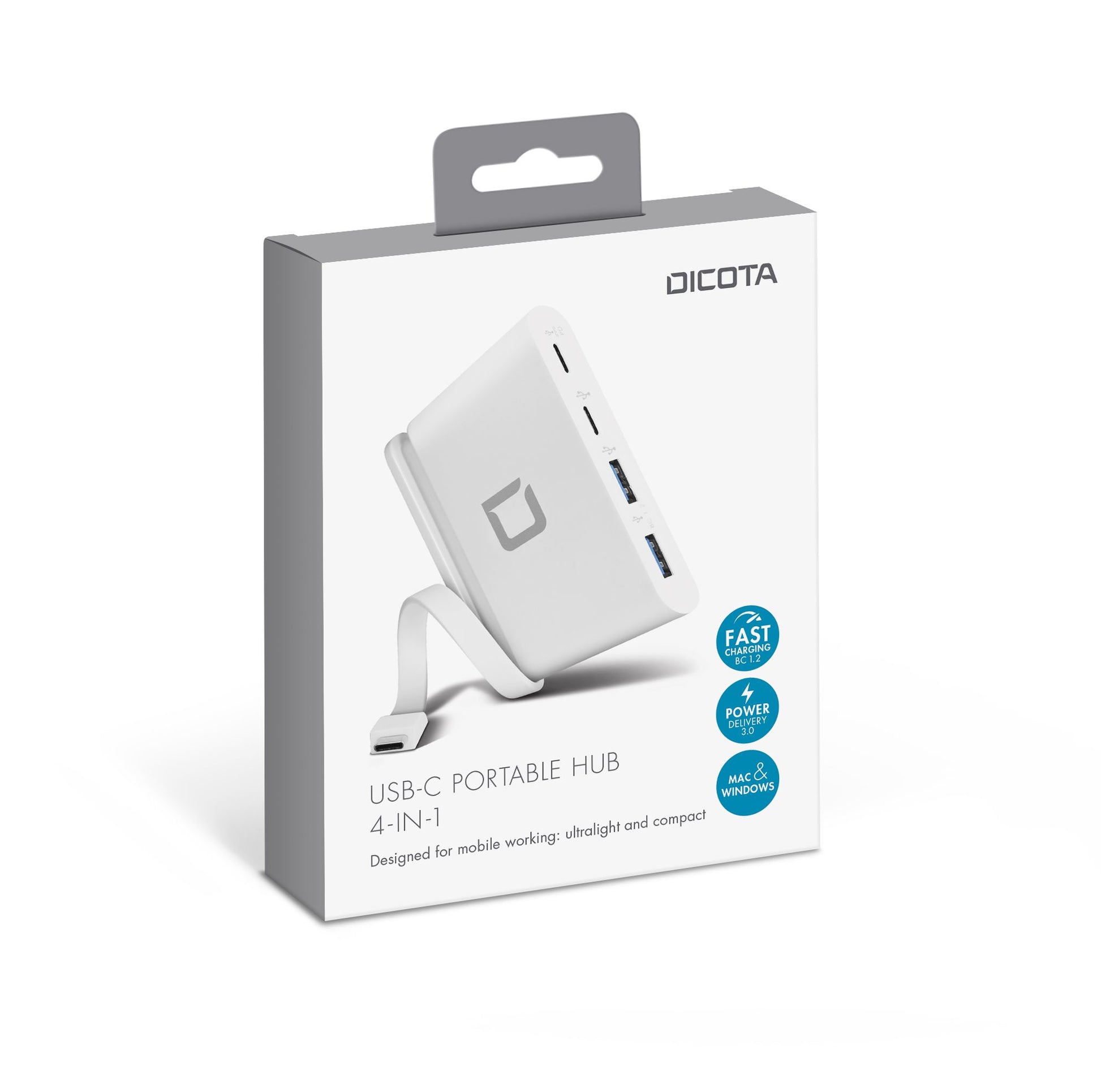 DICOTA D31731 USB-Hub – USB-C, 2× USB-A, 100 W PD