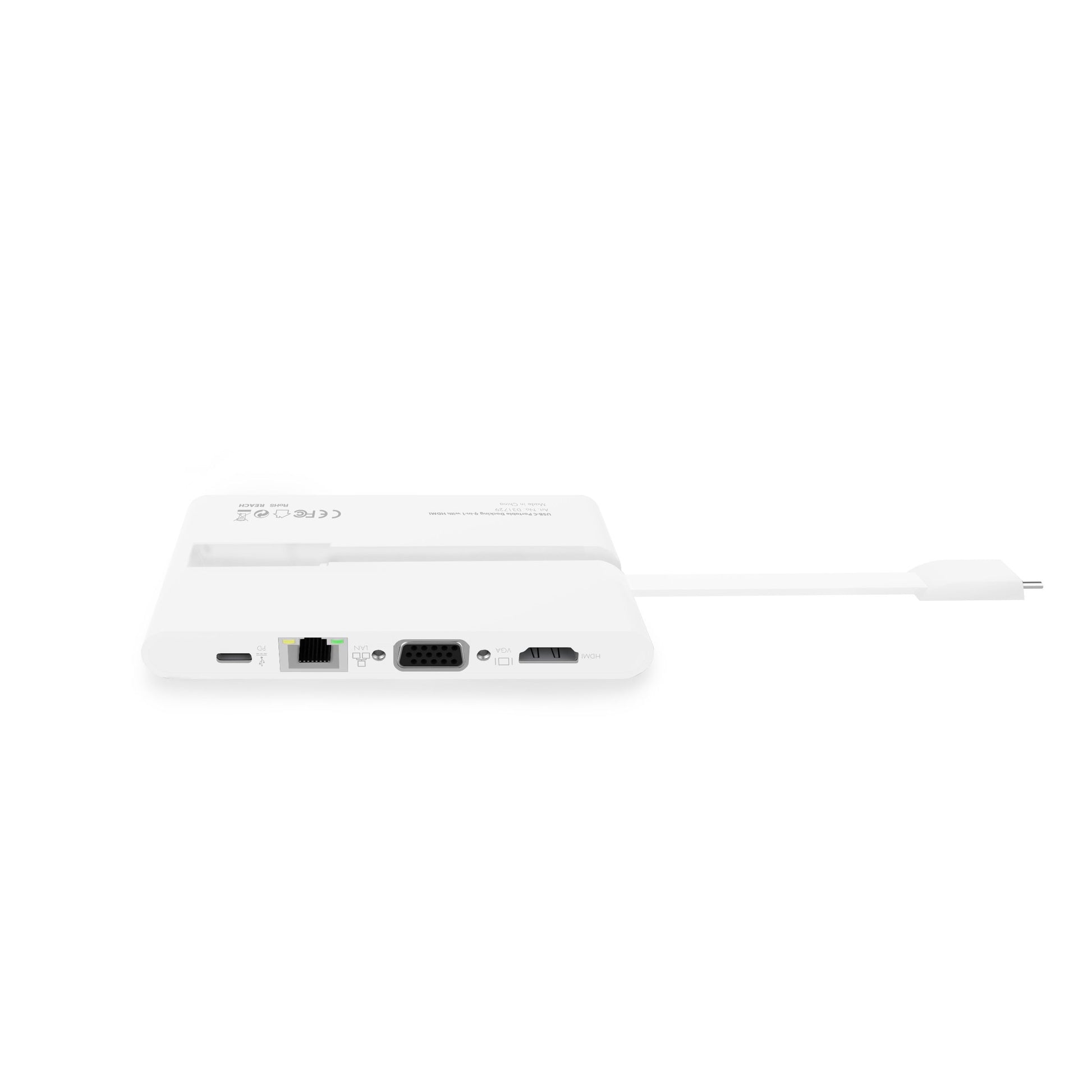 DICOTA D31729 Multiport-Adapter – USB-C, 1× HDMI, 1× VGA, 2× USB-A, 100 W PD, GbE, SD/microSD