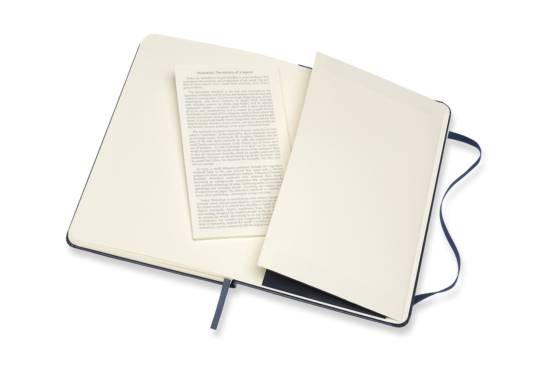 Moleskine Notizbuch – 115 × 180 mm – liniert – 208 Seiten – Hardcover, Gummiband, Tasche, blau